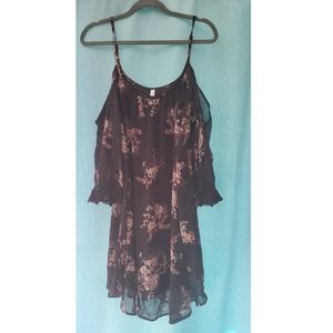 Xhilaration open shoulder floral/lace dress